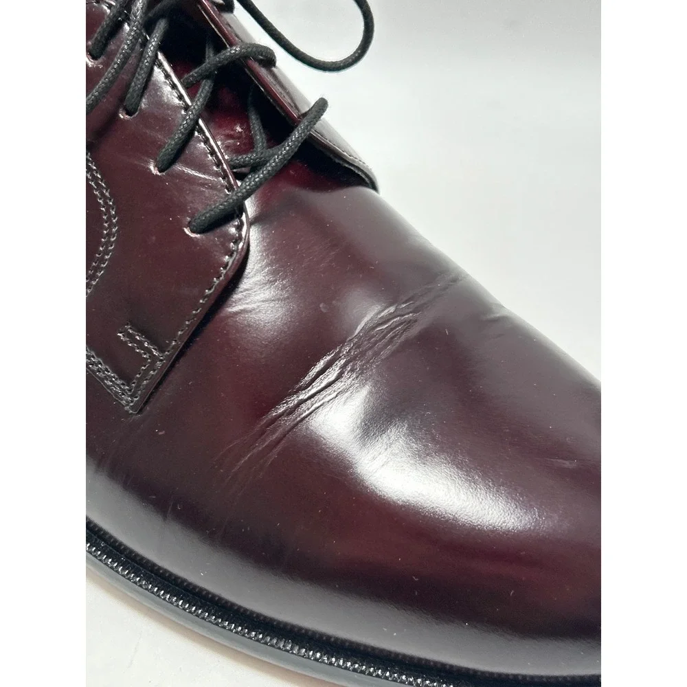 Bostonian Derby Shoes Mens 10 Burgundy Leather Plain Toe Dress Shoes